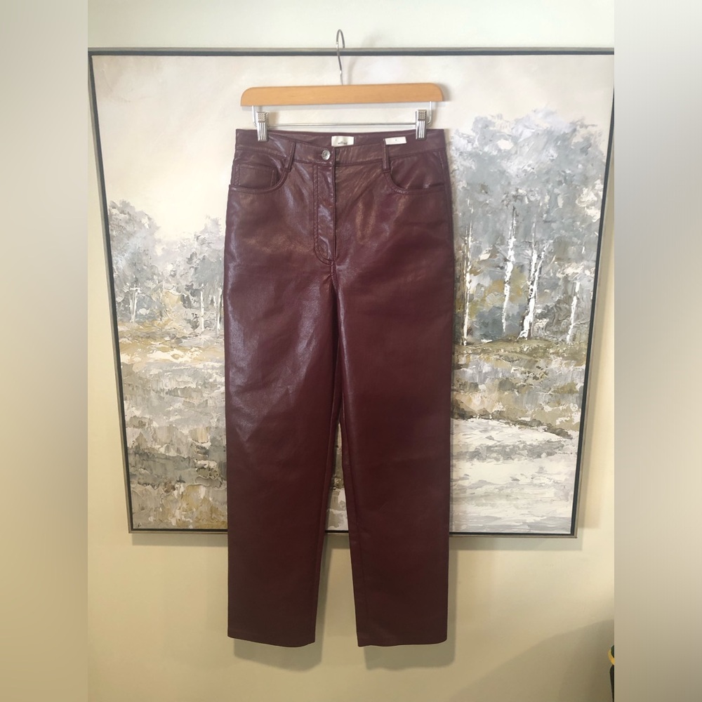 NWOT Wilfred The Melina Pant - Burgundy Faux Leather Pants
